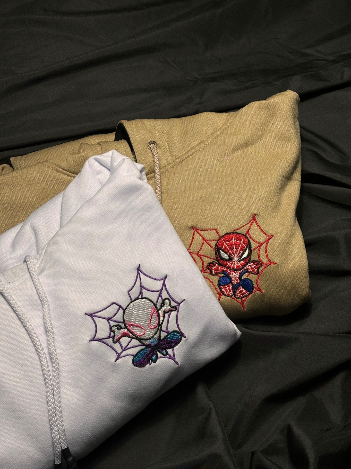 Hoodie Spiderman y Spiderwoman bordado
