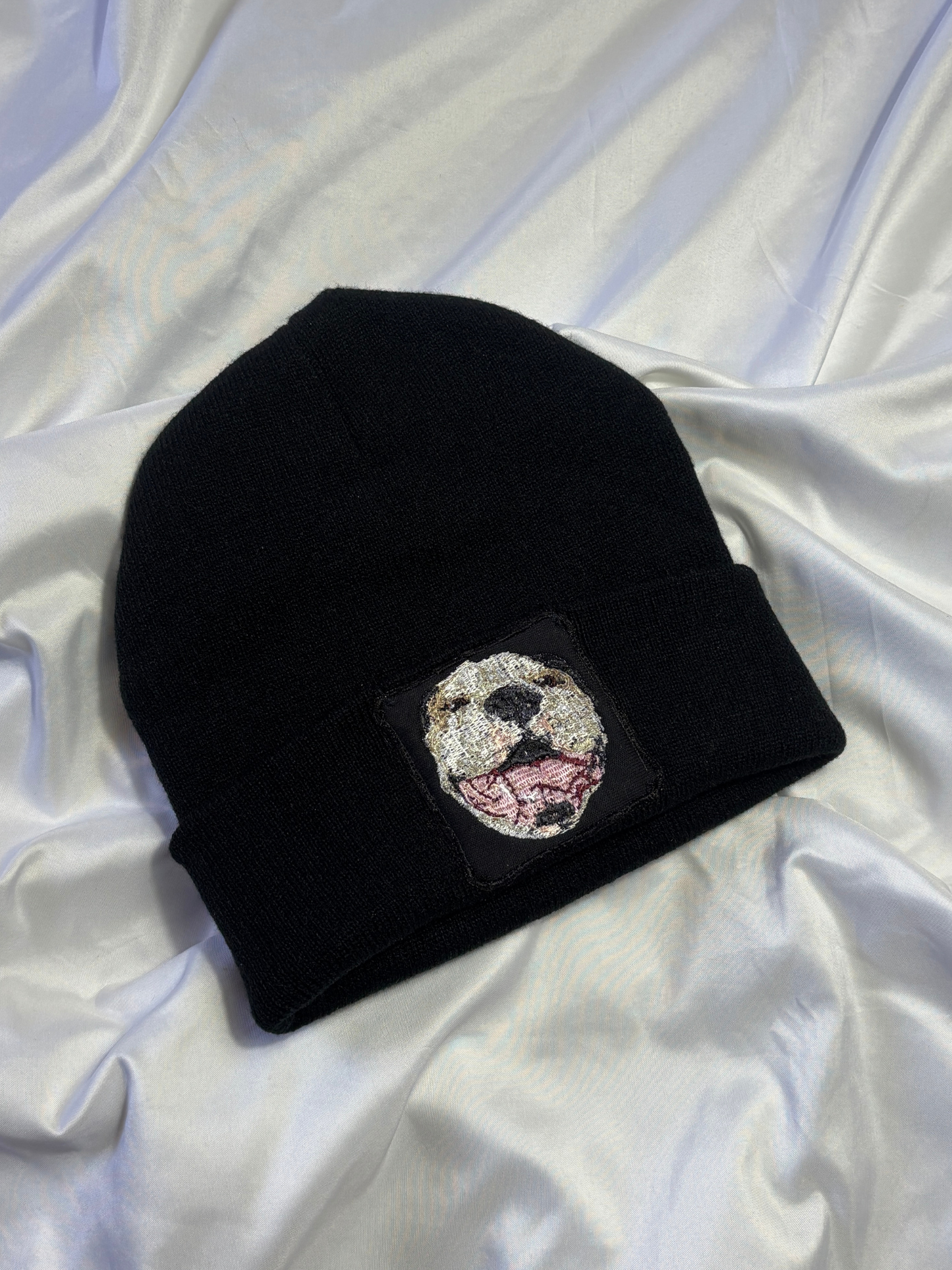 Gorra o Beani bordado con el retrato de tu mascota