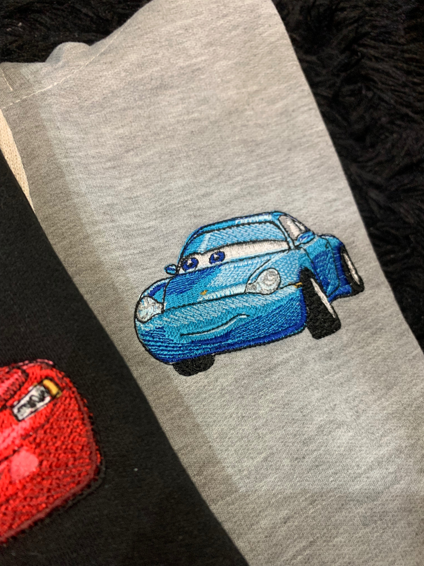 Hoodie bordados de pareja Rayo MCqueen y Sally