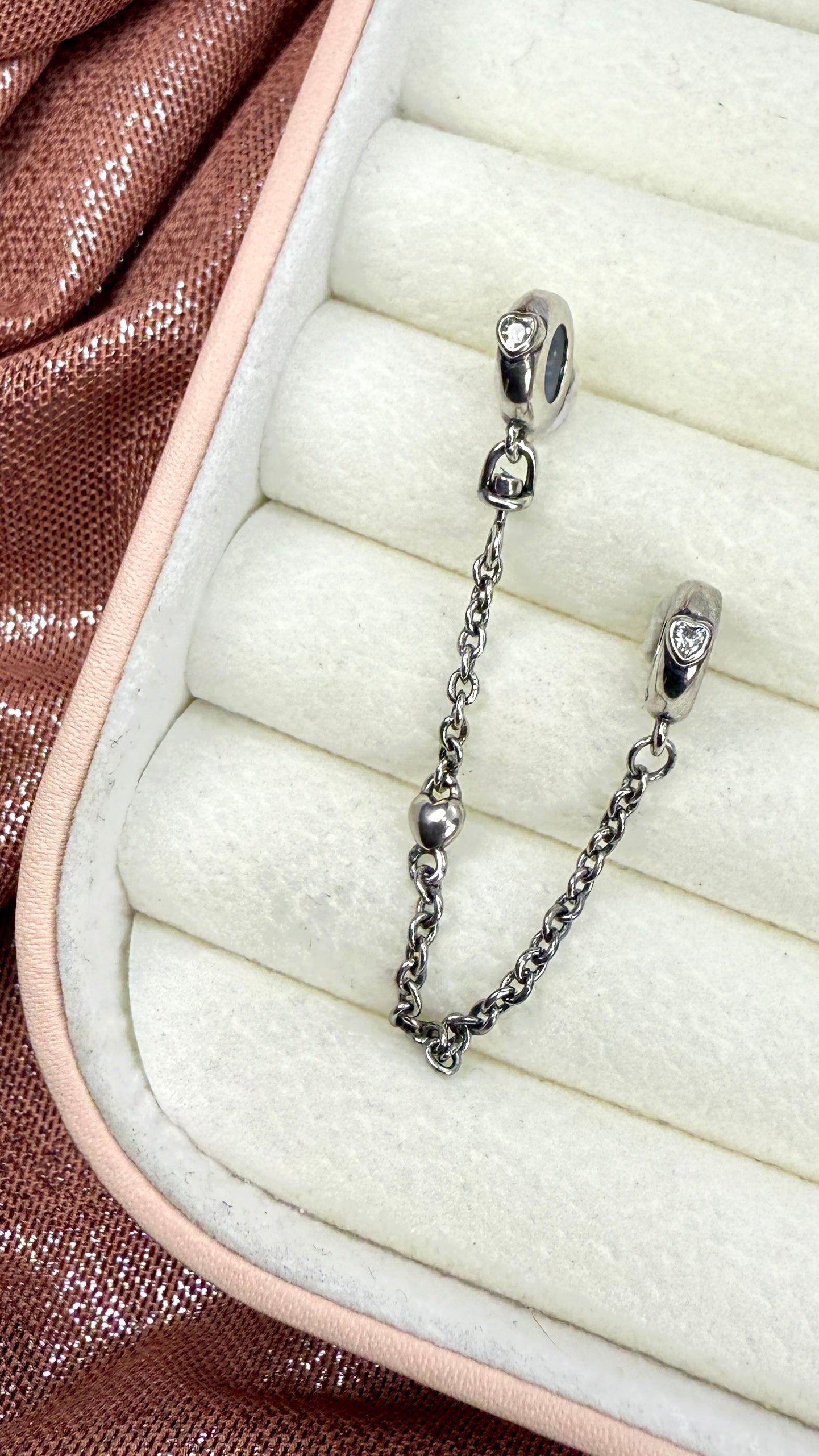 Cadena de Seguridad Clásica Anillos y Corazón