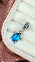 Charm Dije Tortuga De Mar Murano Azul