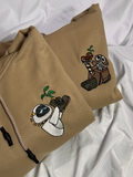 Hoodie Wall-E y Eva planta bordado