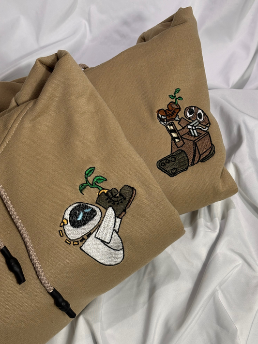 Hoodie Wall-E y Eva planta bordado