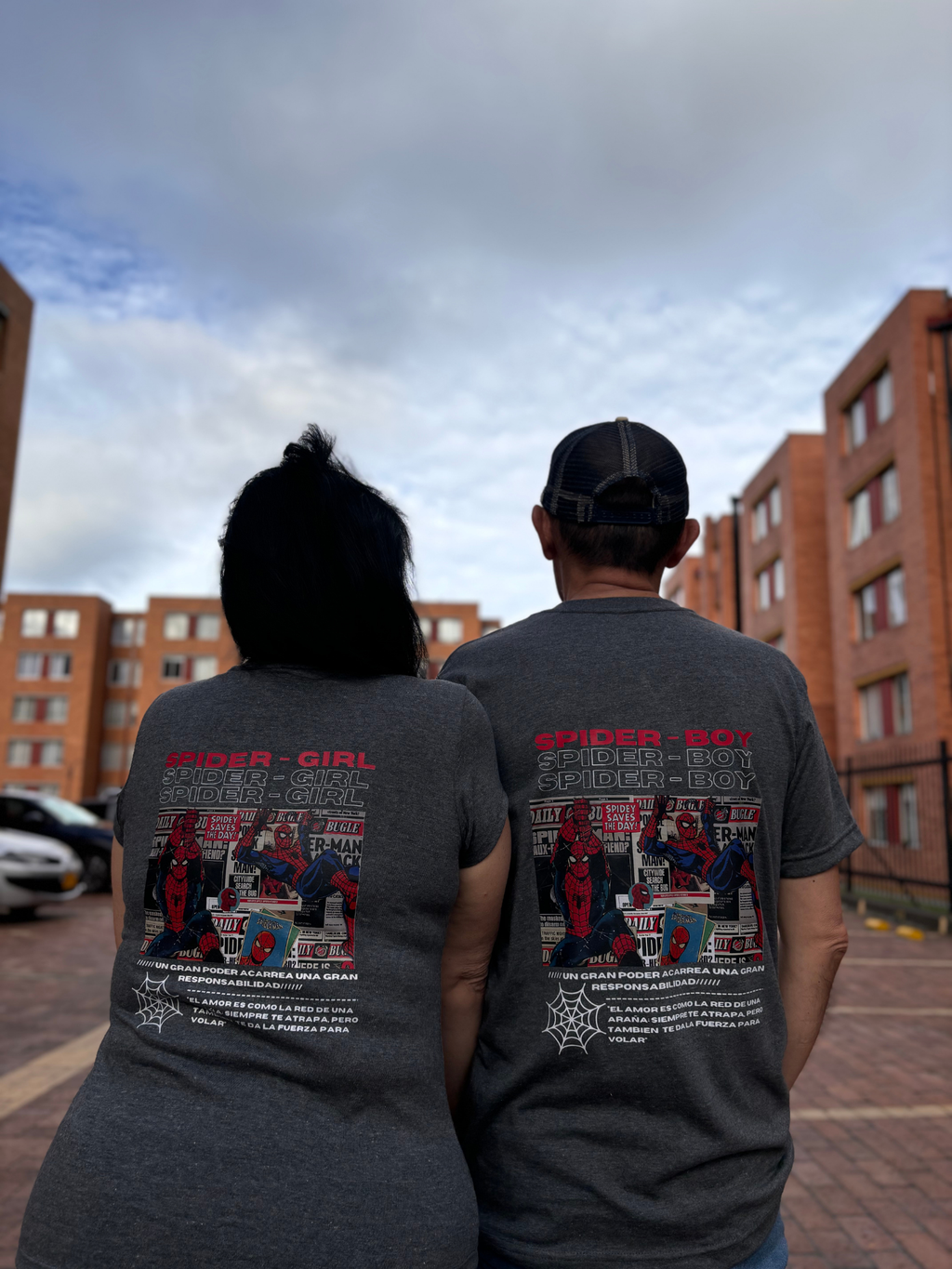 Camiseta Spider-boy Spider-Girl pareja estampada