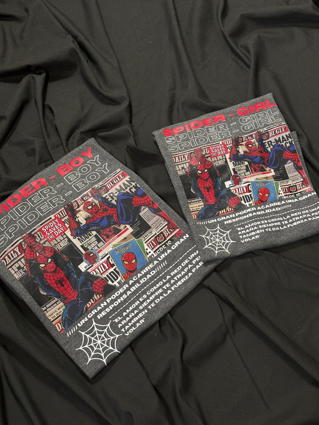 Camiseta Spider-boy Spider-Girl pareja estampada