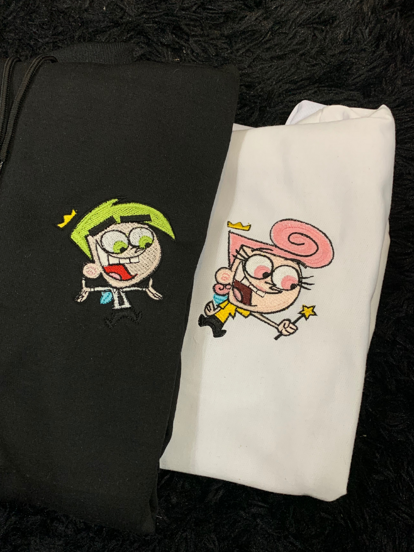 Hoodie pareja bordado de los padrinos magicos