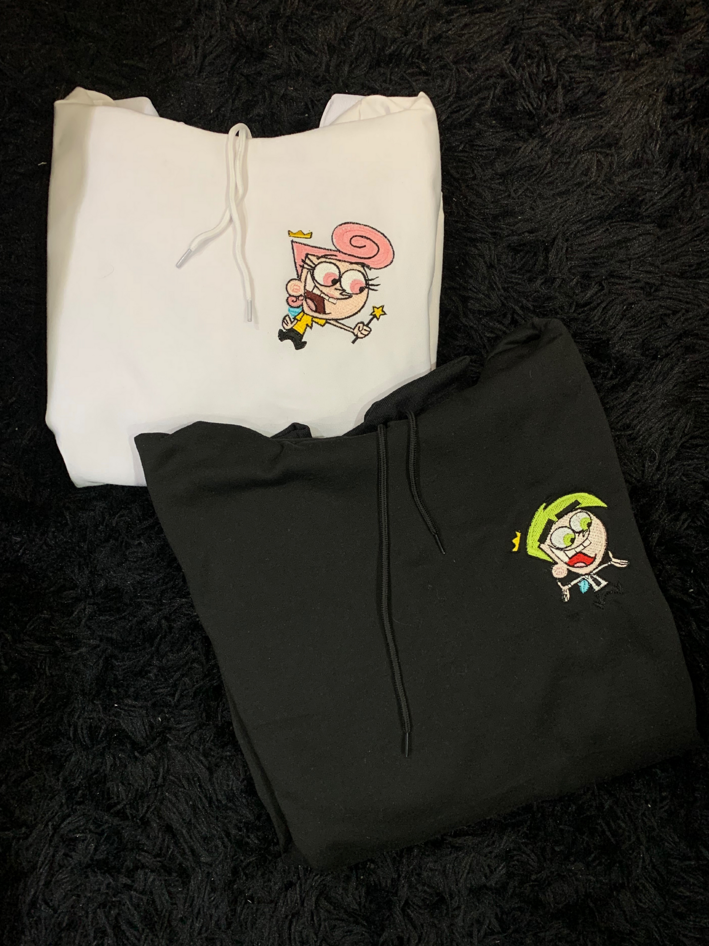 Hoodie pareja bordado de los padrinos magicos