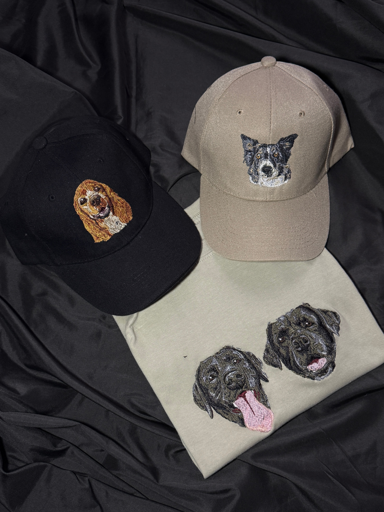 Gorra bordada con el retrato de tu mascota