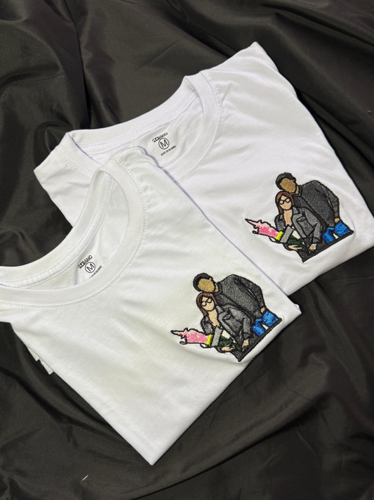 Camiseta personalizada con tu retrato favorito bordado
