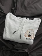 Hoodie lineart a color de tu mascota bordado