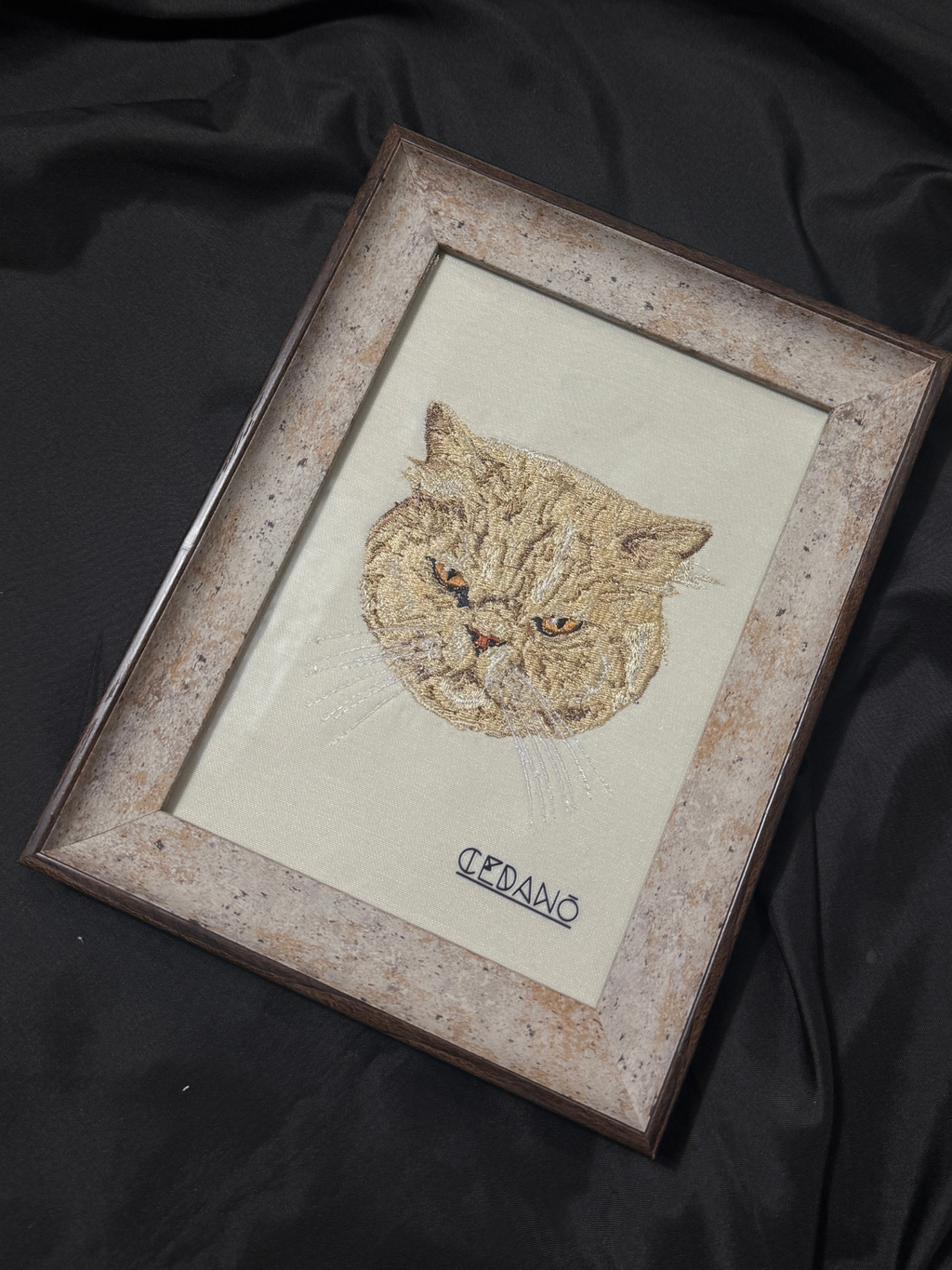 Porta Retrato Personalizado con Retrato de Mascota Bordado | Cedano