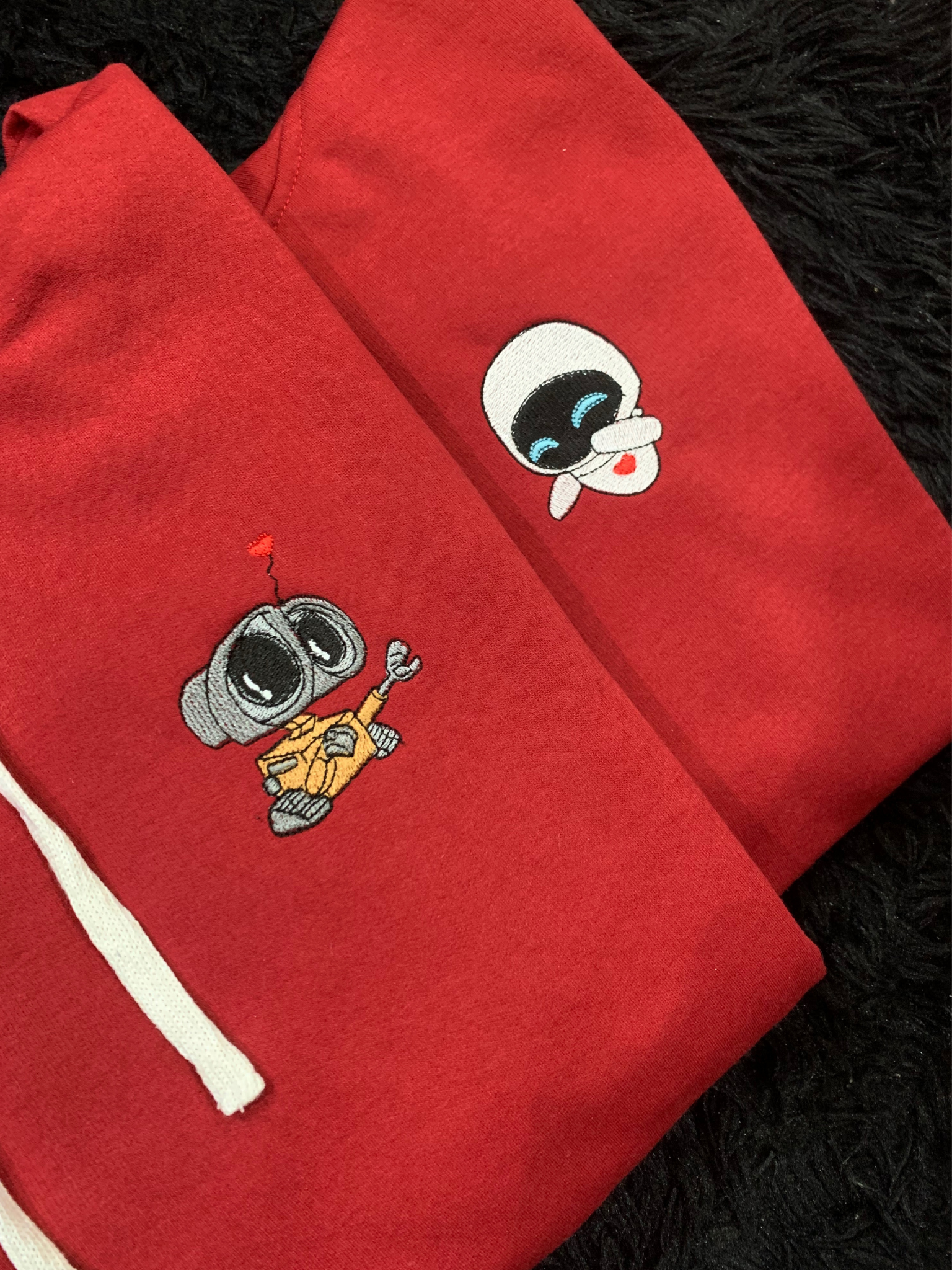 Hoodie Bordado Wall-e y Eva clasico pareja