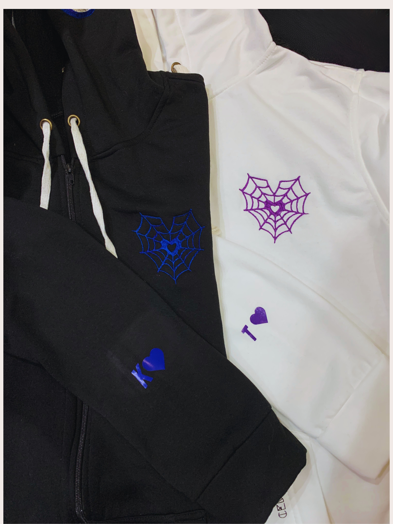 Hoodies de pareja de Spiderman y Spiderwoman Bordados y estampados