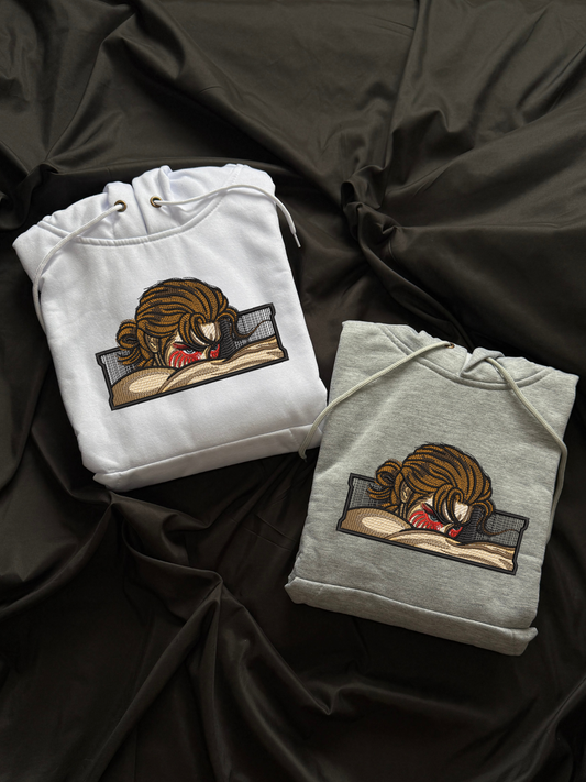 Hoodie Angel caido bordado