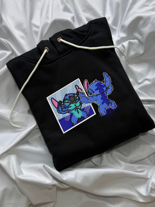 Hoodie Stitch en el gym bordado