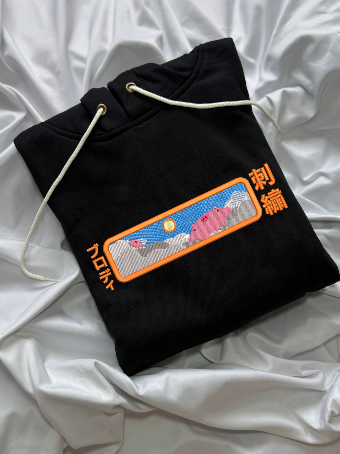 Hoodie angel cerdito bordado