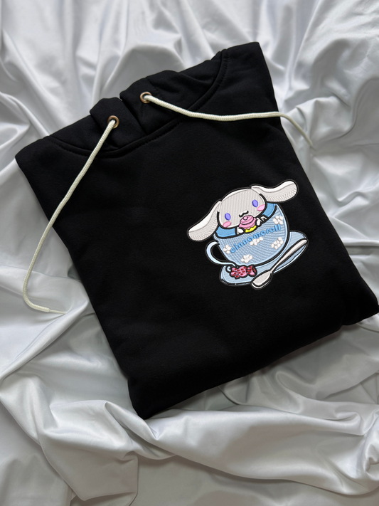Hoodie Cinnamoroll taza de cafe bordado