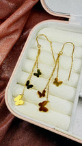 Aretes largos cascada mariposa