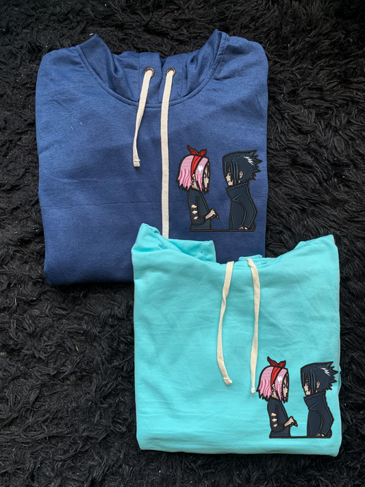 Hoodie bordado Sasuke y Sakura pareja anime