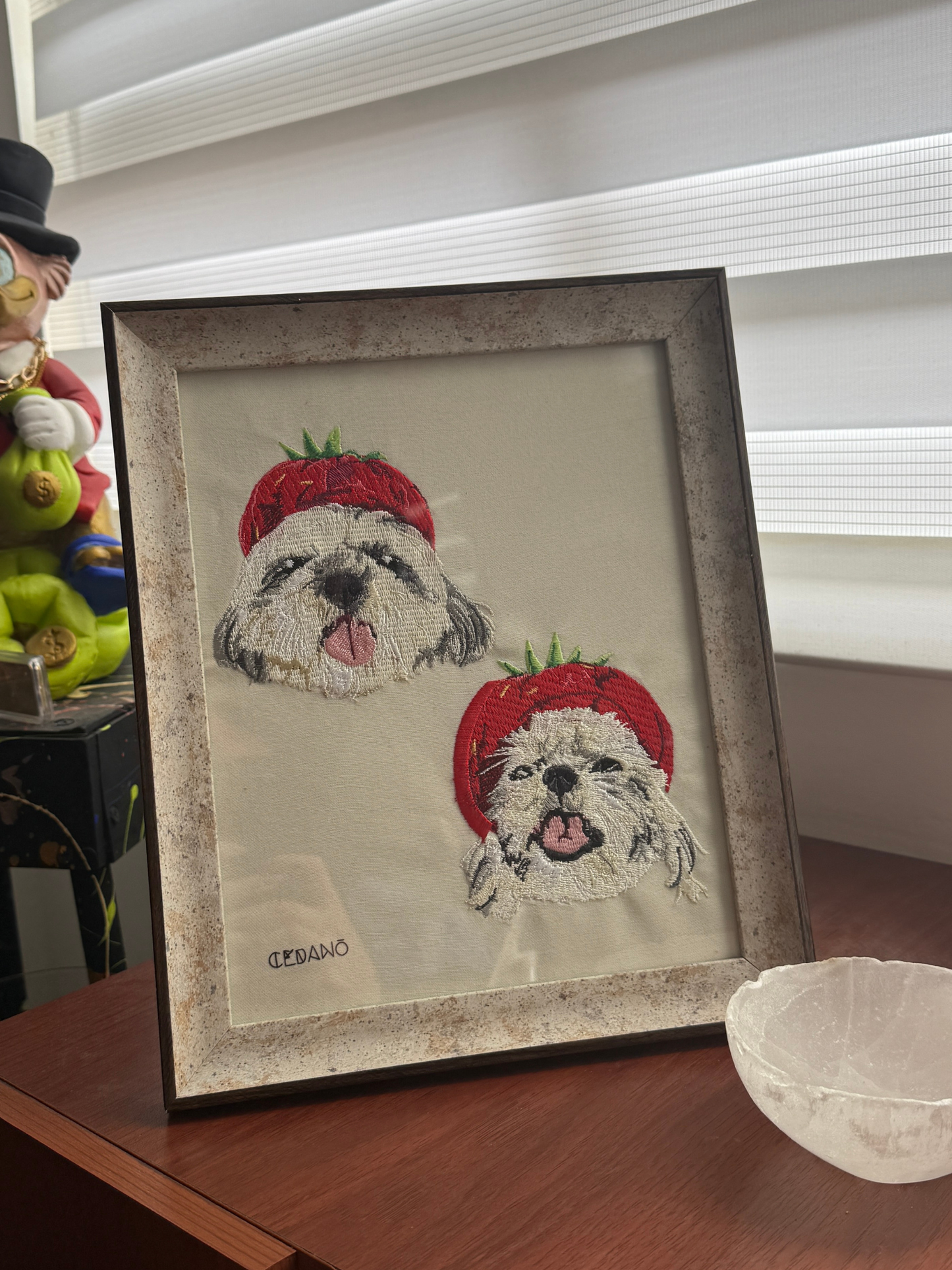 Porta retrato mascota bordado