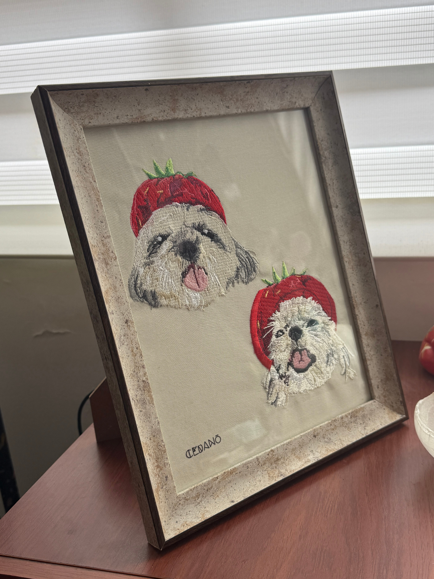 Porta retrato mascota bordado