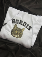 Hoodie mascota bordado con nombre estilo USA