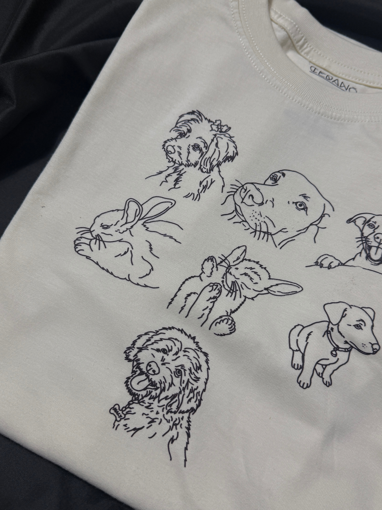 Camiseta Personalizada Estampada lineart de Mascotas