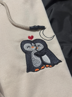 Set de Hoodies Bordados "Pingüinos Sol y Luna"