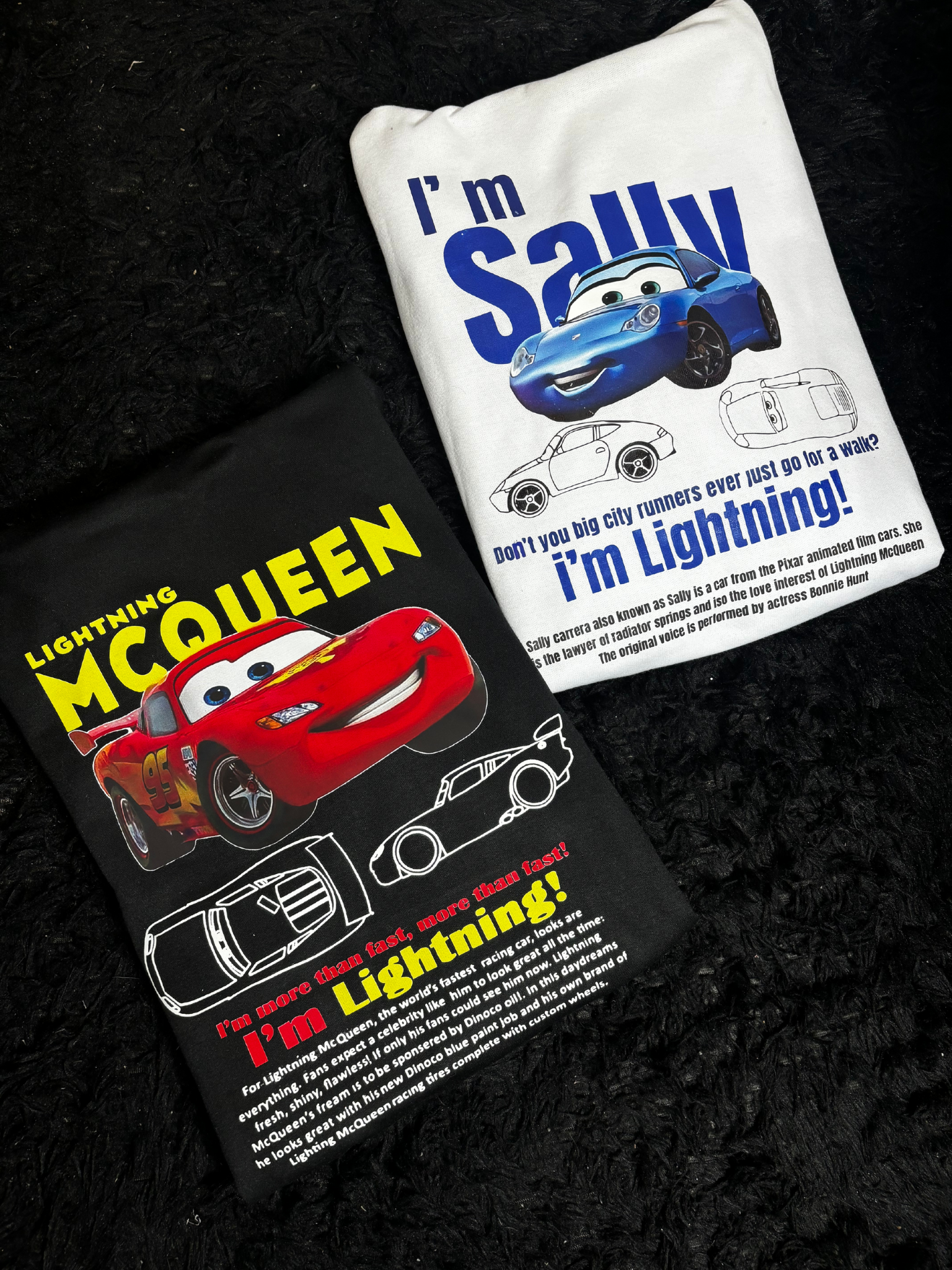 Hoodie estampado pareja Rayo Mcqueen y Sally