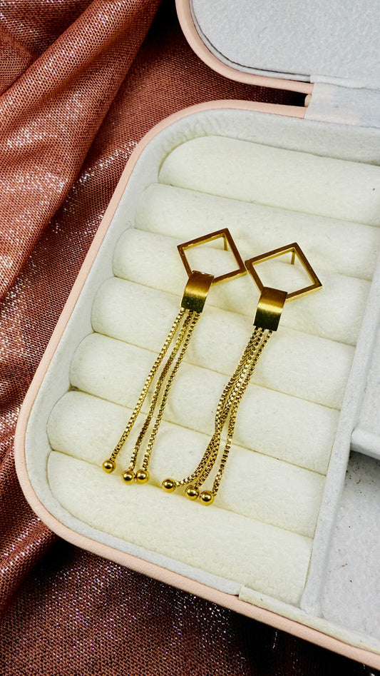Aretes cascada rombo