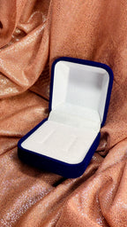 Estuche Azul Premium para 2 Anillos | Caja Doble para Compromiso y Matrimonio