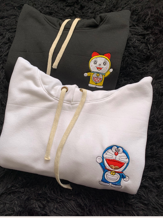 Hoodie bordado de pareja Doraemon
