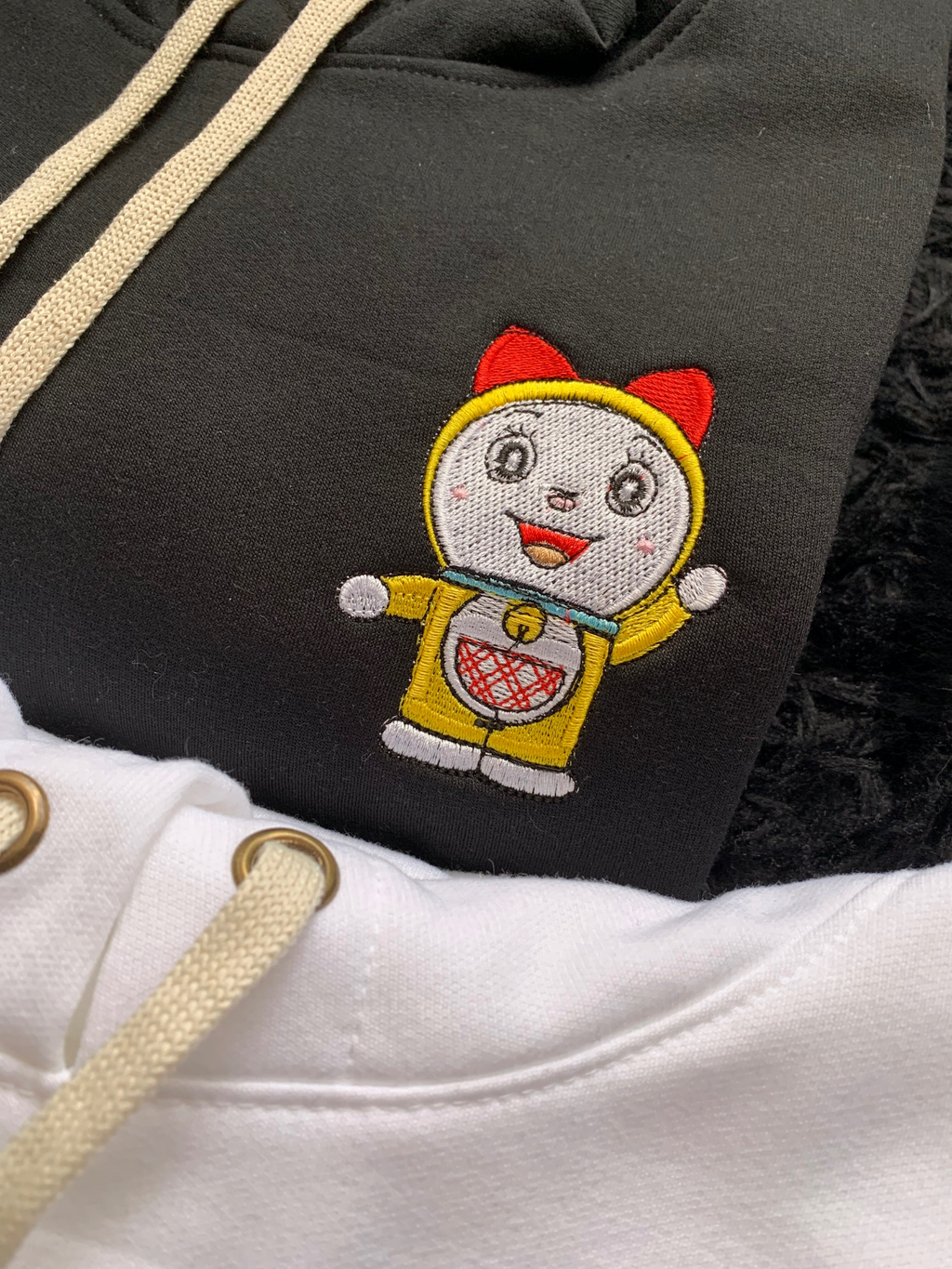 Hoodie bordado de pareja Doraemon
