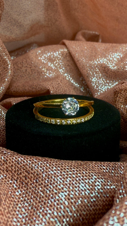 Anillo doble dorado