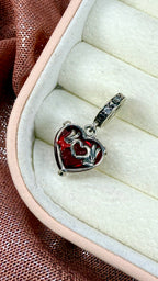 Charm colgante Murano rojo y guantes de Mickey en plata S925 Cedano Boutique