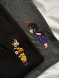 Camiseta pareja goku y Milk bordada