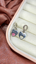 Charm colgante Mamá E Hija Corazón Doble