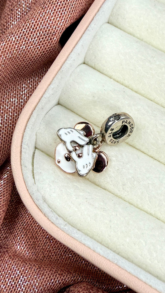 Dije Charm  Mickey Mouse Dos Tonos Oro Rosa y Plata