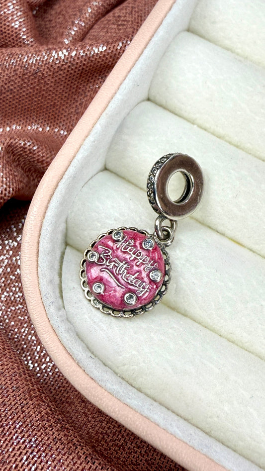 Charm Dije Pastel de Cumpleaños Rosa