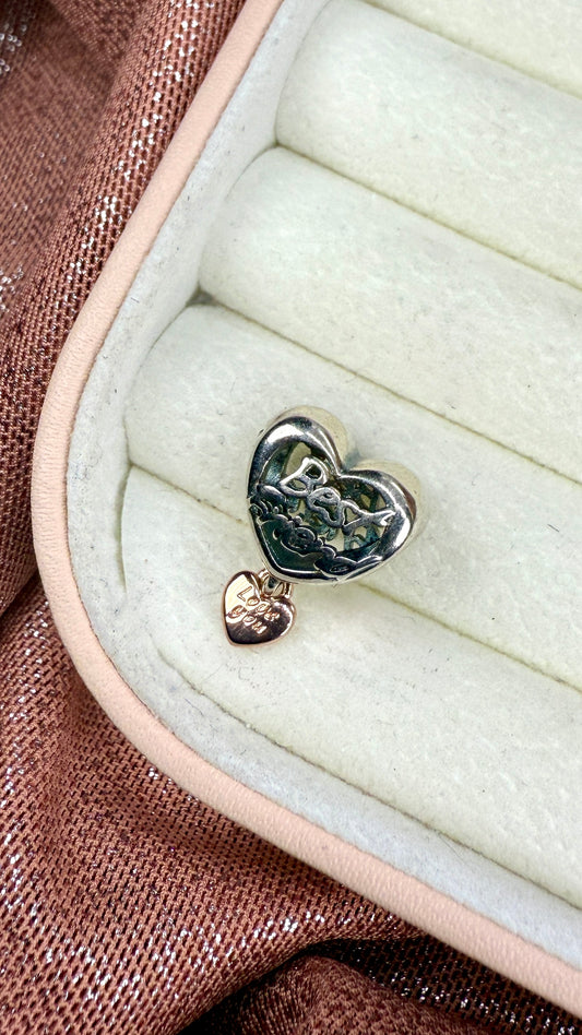 Charm Corazón Te Amo Mejor Amiga Recubrimiento en Oro Rosa