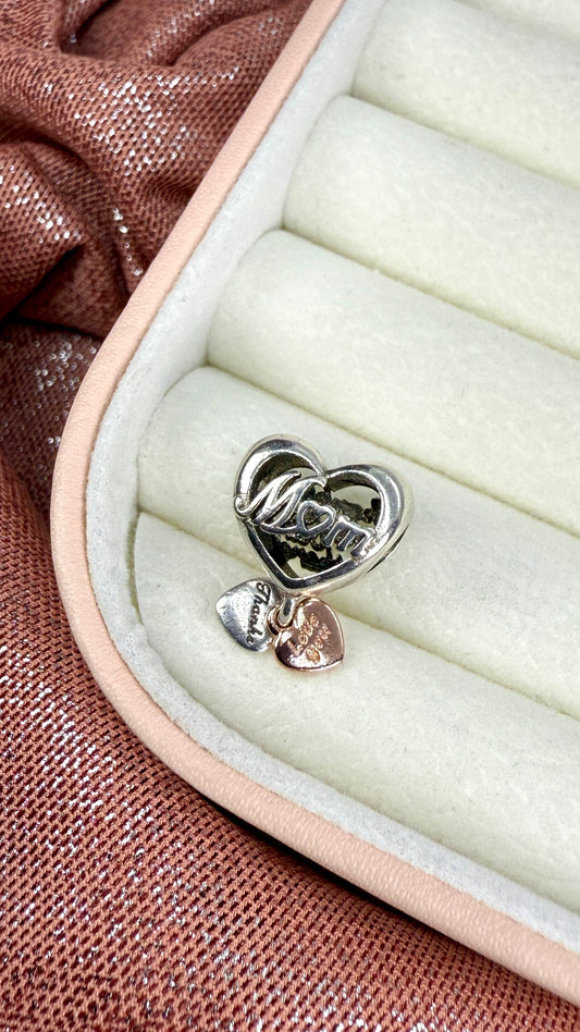 Charm corazón gracias mamá dos tonos