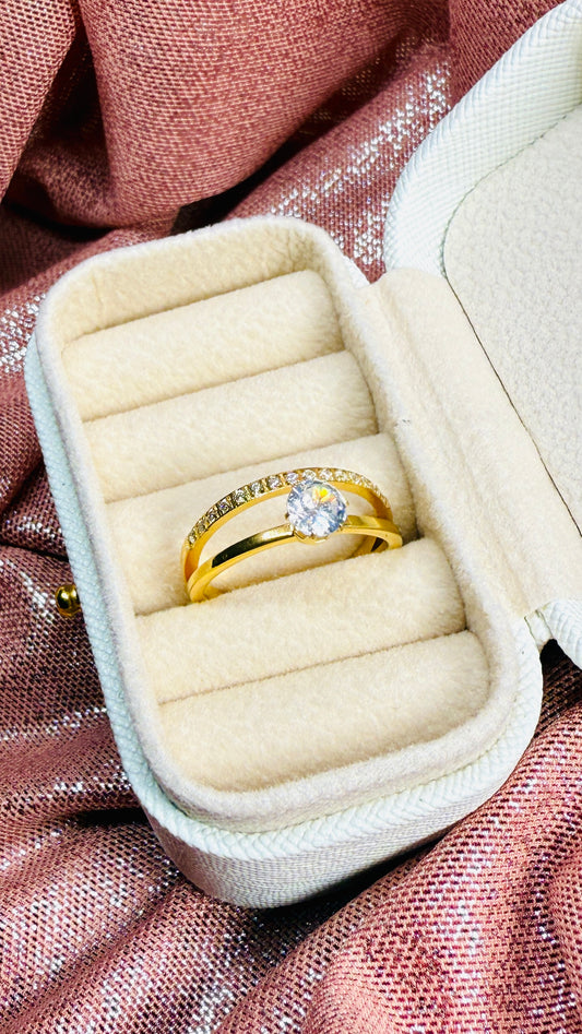 Anillo doble dorado