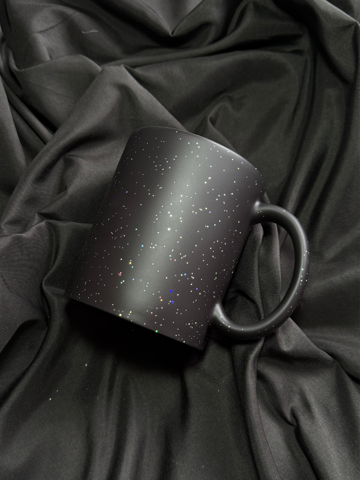 Mug mágico negro escarchado personalizado