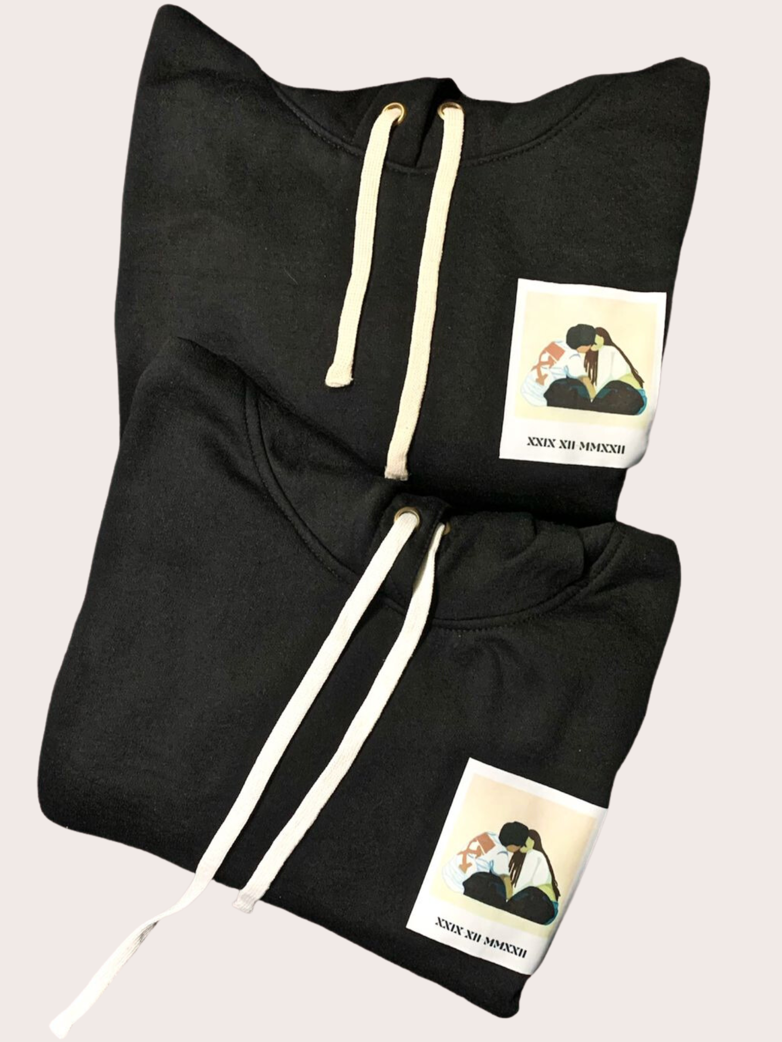 Hoodie de pareja ilustracion estampado